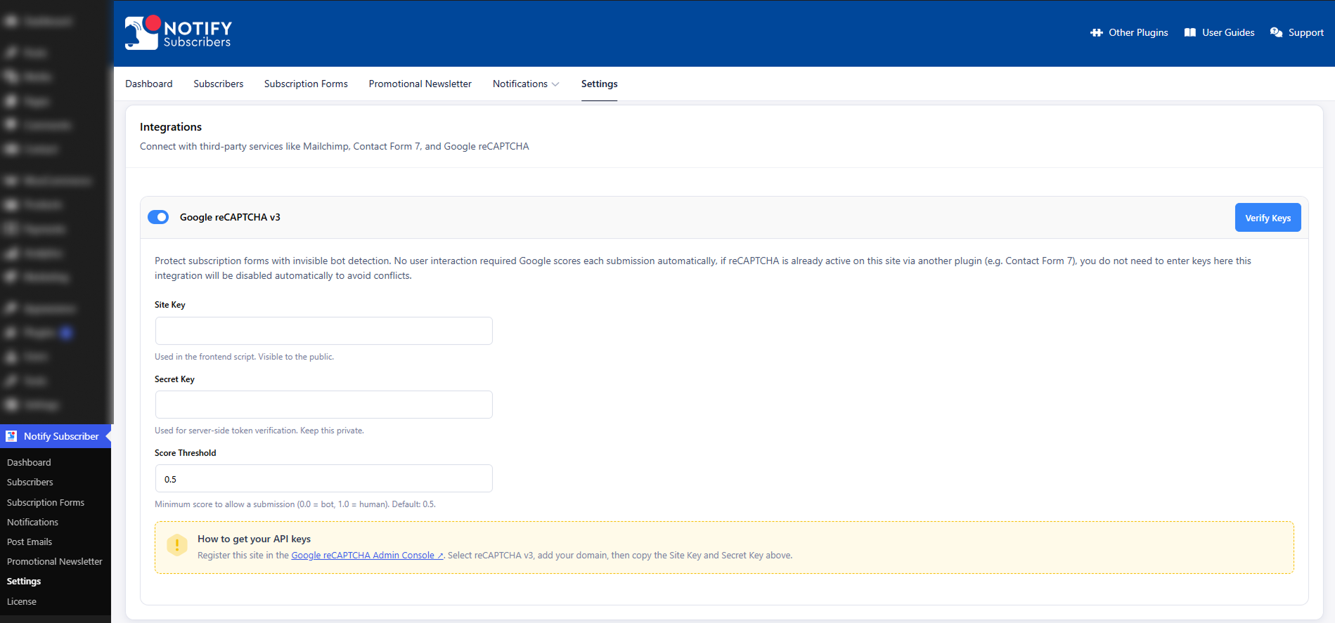 notify-subscribers-google-recaptcha