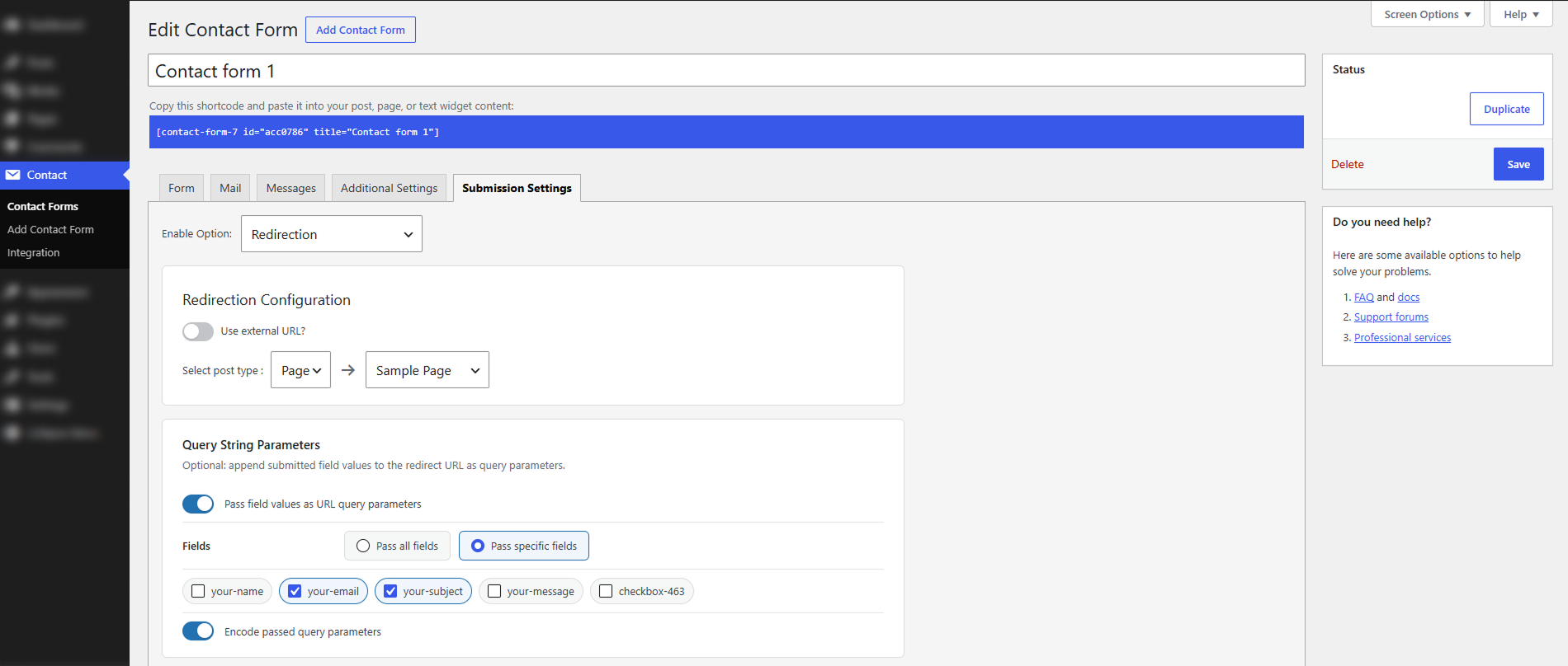 prcf7-query-string-parameters