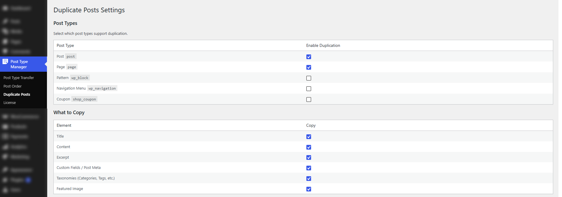 ptt-duplicate-post-settings